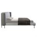 Cama matrimonio tapizada en tela Gris Claro