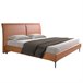 Cama matrimonio tapizada en polipiel Marron
