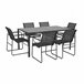 Set de jardín ARDEN con mesa y 6 sillas color gris Gris Oscuro