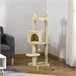 Árbol para Gatos Aglomerado de Madera, Felpa, Sisal PawHut Crema