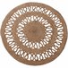 Alfombra redonda de yute trenzado - Diseño calado de 2 líneas Alfombra redonda de yute trenzado - Diseño calado de 2 líneas Natural
