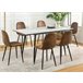 Conjunto de mesa extensible efecto mármol y 6 sillas Marron