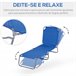 Tumbona Plegable Metal, Tela Oxford Outsunny Azul
