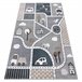 Alfombra FUN Strade para niños calle pueblo 280x370 Gris