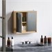 Armario con Espejo MDF, Melamina de Madera HOMCOM, hogar - baño Marron