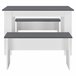 Conjunto de mesa de comedor + 2 bancos Hokksund aglomerado 110x70 Blanco