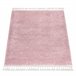 Alfombra BERBER cuadrado 9000 Franjas Bereber Marroquí Shaggy 160x160 Rosa