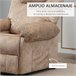 Sillón Relax Reclinable Poliéster, Espuma, Metal HOMCOM Crudo