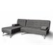 Sofá-cama chaise longue derecha con mesita de centro Gris Oscuro