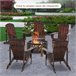 Adirondack Silla para Jardín Madera de Abeto Outsunny Marron