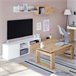 Mueble de salón Julia Blanco Artik (Blanco Mate) - Roble Nodi Roble Gris