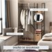 Perchero de Ropa Metal, Melamina de Madera HOMCOM Marron