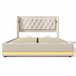 Cama de matrimonio de algodón con almacenaje 150x210 Beige