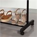 Max Home Burro ropa con zapatero y ruedas Negro