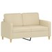 Sofá de 2 plazas de tela Crema