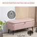 Banco de Almacenaje Poliéster, Espuma HOMCOM Rosa