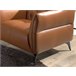 Sillón tapizado en piel con capitoné Marron Claro