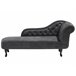 Beliani Chaise longue derecho Gamuza sintética NIMES Gris Oscuro