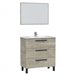 Mueble baño Alise 3 cajones, espejo y lavabo, Alaska Madera