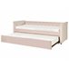 Beliani Cama con somier Terciopelo LIBOURNE 92x220 Rosa Talco