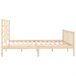 Estructura de cama de madera maciza 200x200 Blanco