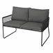 Set jardín con sofa 2 plazas 2 sillones y mesa de centro KELLY Gris Oscuro