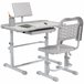Pupitre Infantil PP, MDF, Acero ZONEKIZ 49x80 Gris