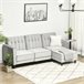 Sofá Cama Poliéster, Espuma, Madera HOMCOM Gris
