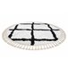 Alfombra BERBER CROSS Franjas Bereber Marroquí Shaggy 160x160 Blanco/ Gris