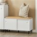Banco Zapatero con Puertas Correderas FSR116-W SoBuy Blanco