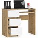 Escritorio A-6 AKORD 3 cajones 1 estante color Roble Craft 90x50 Blanco/ Beige