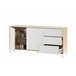 Aparador 2 Puertas y 3 Cajones Brooklyn. Muebles Salon o Comedor Blanco/ Madera