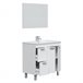 Mueble baño Adam 2 puertas 2 cajones, espejo y lavabo, Blanco brillo Blanco