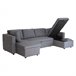 Sofá panorámico convertible SCOTT 4 plazas Gris
