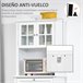 Alacena de Cocina MDF, Vidrio Templado HOMCOM, hogar - cocina 68 Blanco