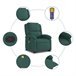 Sillón Reclinable De Masaje Elevable Verde Oscuro