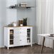 Aparador de Cocina MDF, Vidrio Templado HOMCOM 120 Blanco