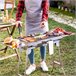Barbacoa Plegable de Acero Inoxidable para Carbón Gris