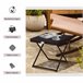 Mesa Cuadrada Plegable Ratán PE, Acero Outsunny 40x40 Marron