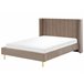 Beliani Cama con somier Terciopelo VILLETTE 165x222 Azul Marino