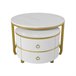 2 en 1, mesa de centro, mesa de salón, 2 cajones 70x70 Blanco