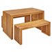 Beliani Conjunto de comedor BELLANO Madera Clara