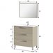 Mueble baño Alise 3 cajones, espejo y lavabo, Roble Mueble baño Alise 3 cajones, espejo y lavabo, Roble Roble