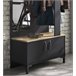Mueble recibidor con espejo MANCHESTER Negro/ Madera