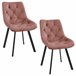 2x Silla tapizada capitoné de terciopelo SJ.33 Rosa