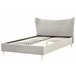 Beliani Cama con somier Terciopelo CHALEIX 168x212 Gris Claro