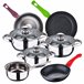Bateria de cocina 7 piezas y juego de sartenes Multicolor