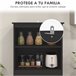Alacena de Cocina MDF, Vidrio Templado HOMCOM, hogar - cocina Negro