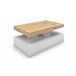 Mesa de centro fija blanco y roble CORSO Mesa de centro fija blanco y roble CORSO Blanco/ Madera