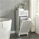 Mueble para ropa sucia Karlsøy con cesto extraíble MDF Blanco